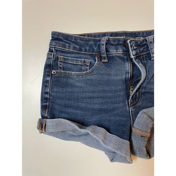 Aeropostale Flex Effects High Waisted Midi Denim Jean Shorts Size 2 EUC - Picture 2 of 8